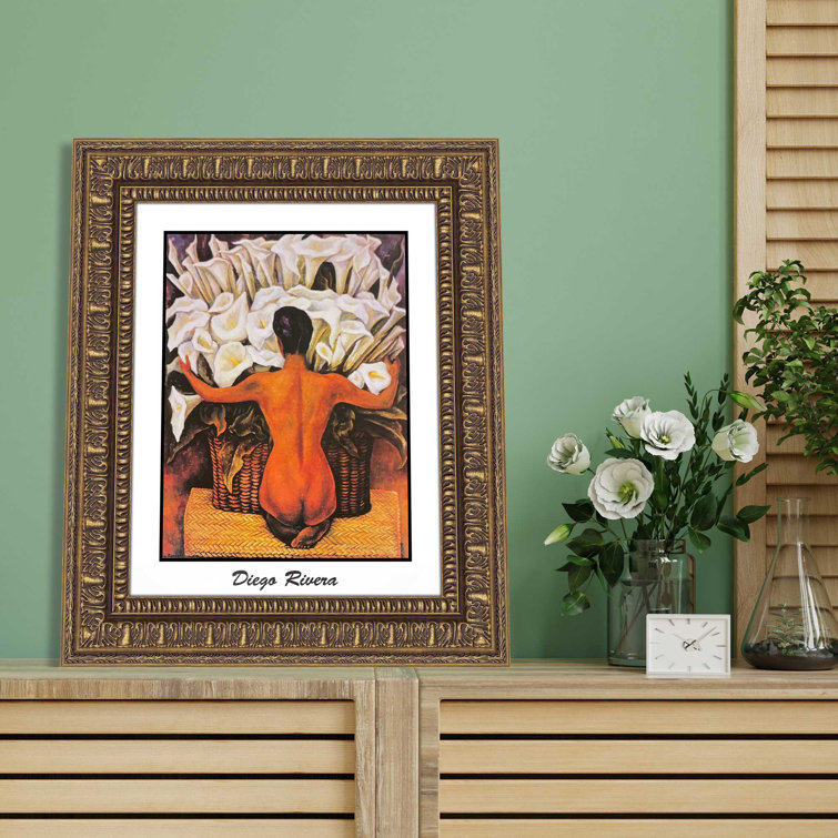 Red Barrel Studio® Nude With Calla Lilies Framed On Paper by Diego Rivera Painting - Wayfair Canada